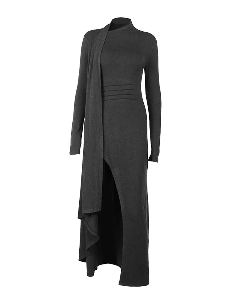 Effortless Asymmetrical Knit Long Dress sold by Ekouaer product image thumbnail 5