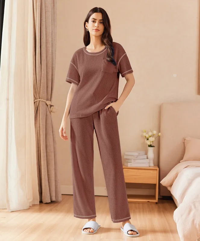 Cozy Waffle Loungewear Set (US Only) sold by Ekouaer