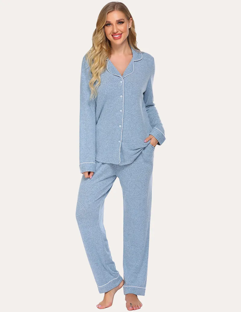 Casual Button Down Loungewear Set (US Only) sold by Ekouaer