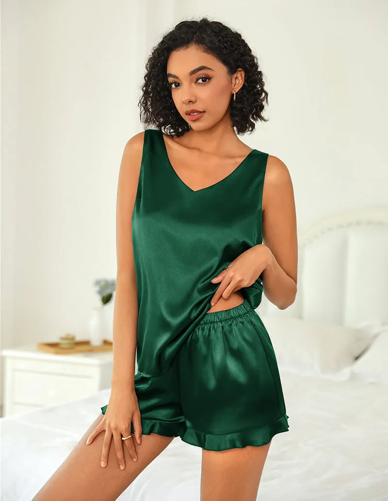 Satin Cami Top Shorts Pajama Sets (US Only) sold by Ekouaer product image thumbnail 5