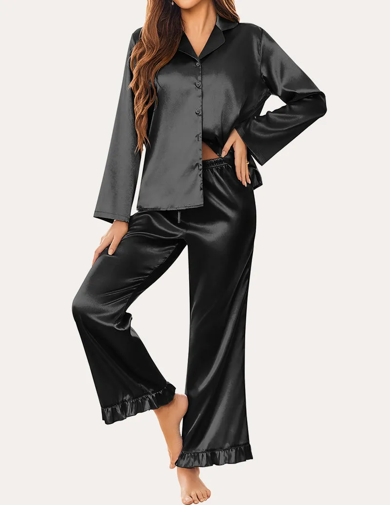 Luxe Silk Satin Pajama Sets (US Only) sold by Ekouaer product image thumbnail 4