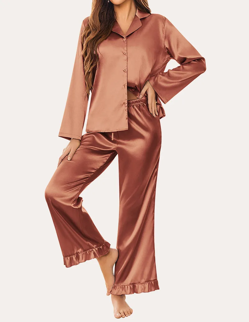 Luxe Silk Satin Pajama Sets (US Only) sold by Ekouaer product image thumbnail 5