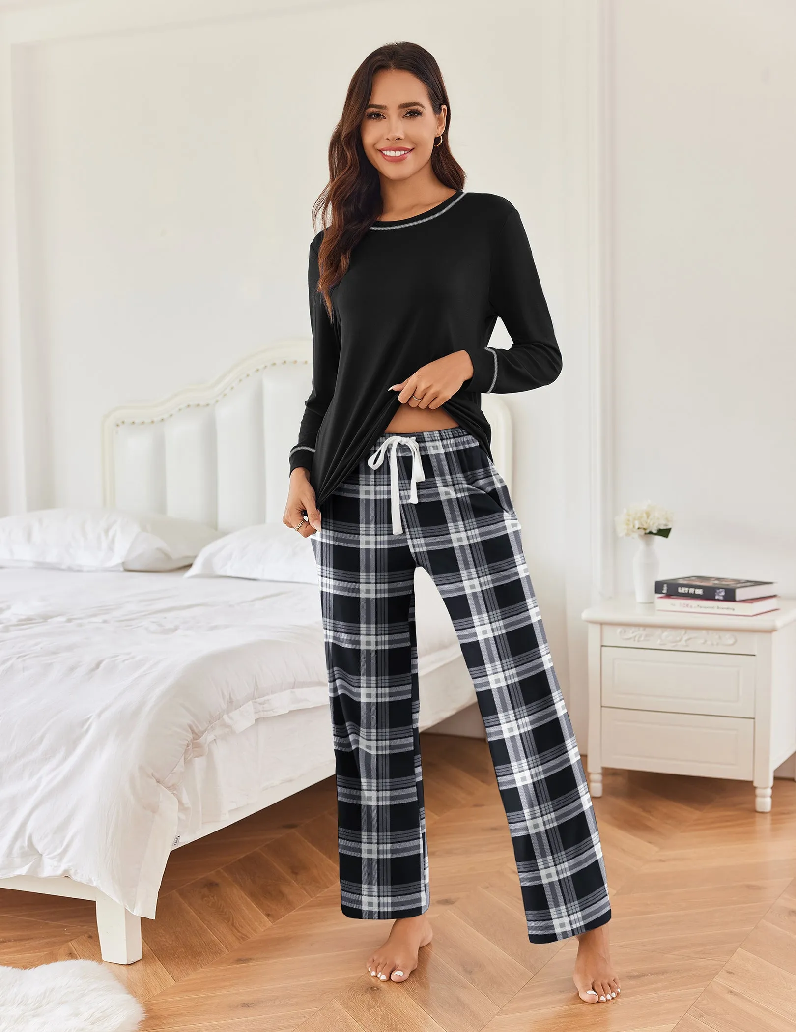 Classic Soft Plaid Pajama Set (US Only) sold by Ekouaer