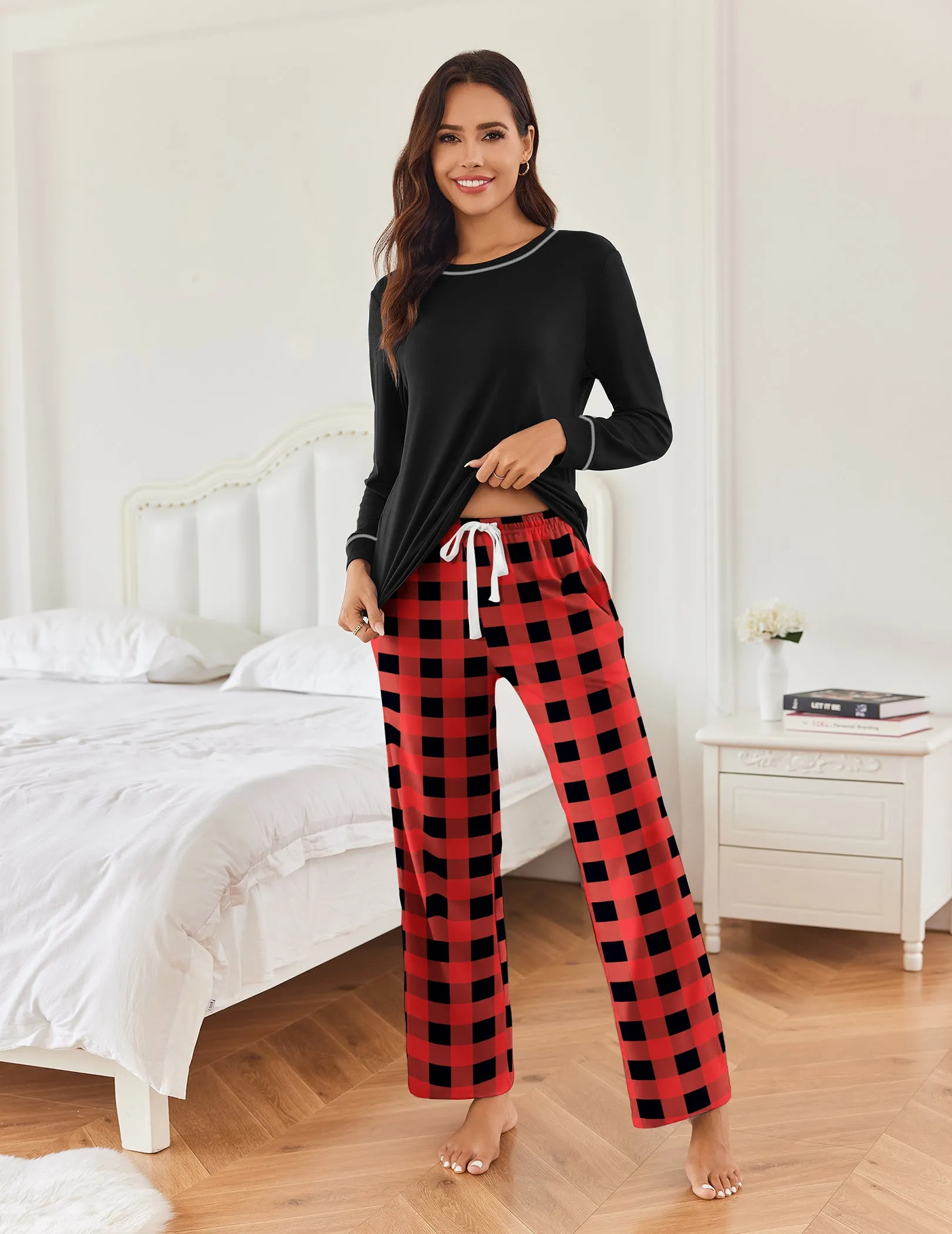 Classic Soft Plaid Pajama Set (US Only) sold by Ekouaer product image thumbnail 2