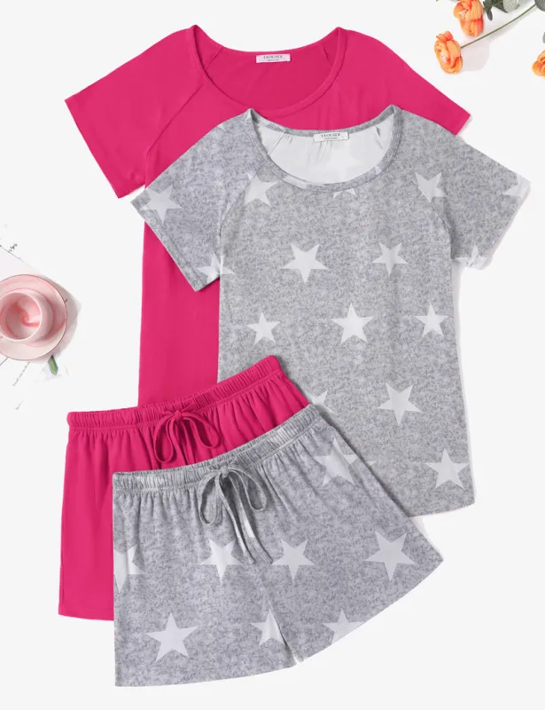 2 Packs Short Sleeve Pajama Set (US Only) sold by Ekouaer