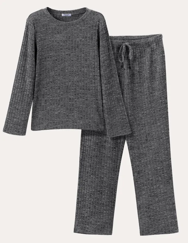 Leisure Ribbed Knit Lounge Set (US Only) sold by Ekouaer