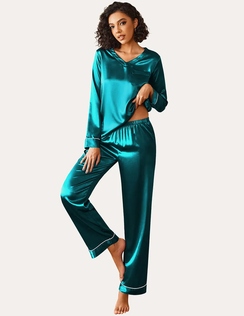 Luxe Satin 2-Piece Loungewear Set (US Only) sold by Ekouaer product image thumbnail 4