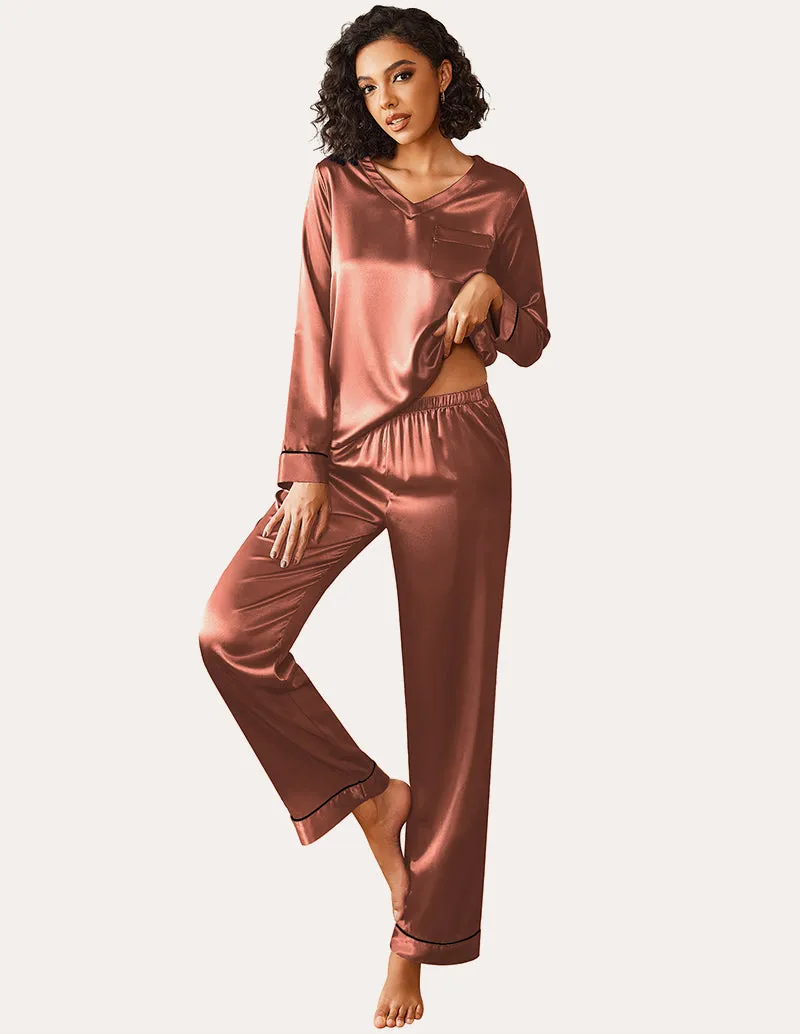 Luxe Satin 2-Piece Loungewear Set (US Only) sold by Ekouaer product image thumbnail 3
