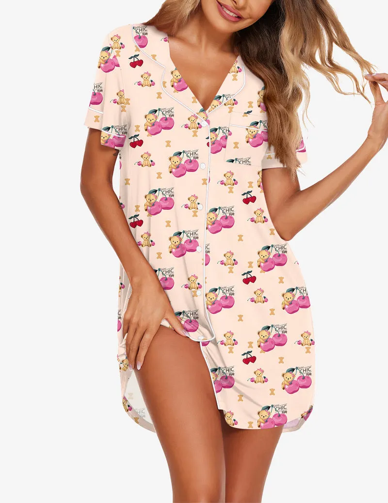 TEDDY Classic Soft Button Down Sleepshirt (US Only) sold by Ekouaer product image thumbnail 2