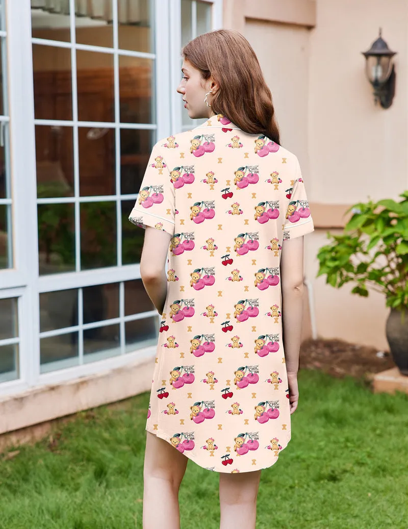 TEDDY Classic Soft Button Down Sleepshirt (US Only) sold by Ekouaer product image thumbnail 3