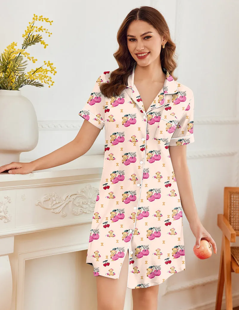 TEDDY Classic Soft Button Down Sleepshirt (US Only) sold by Ekouaer