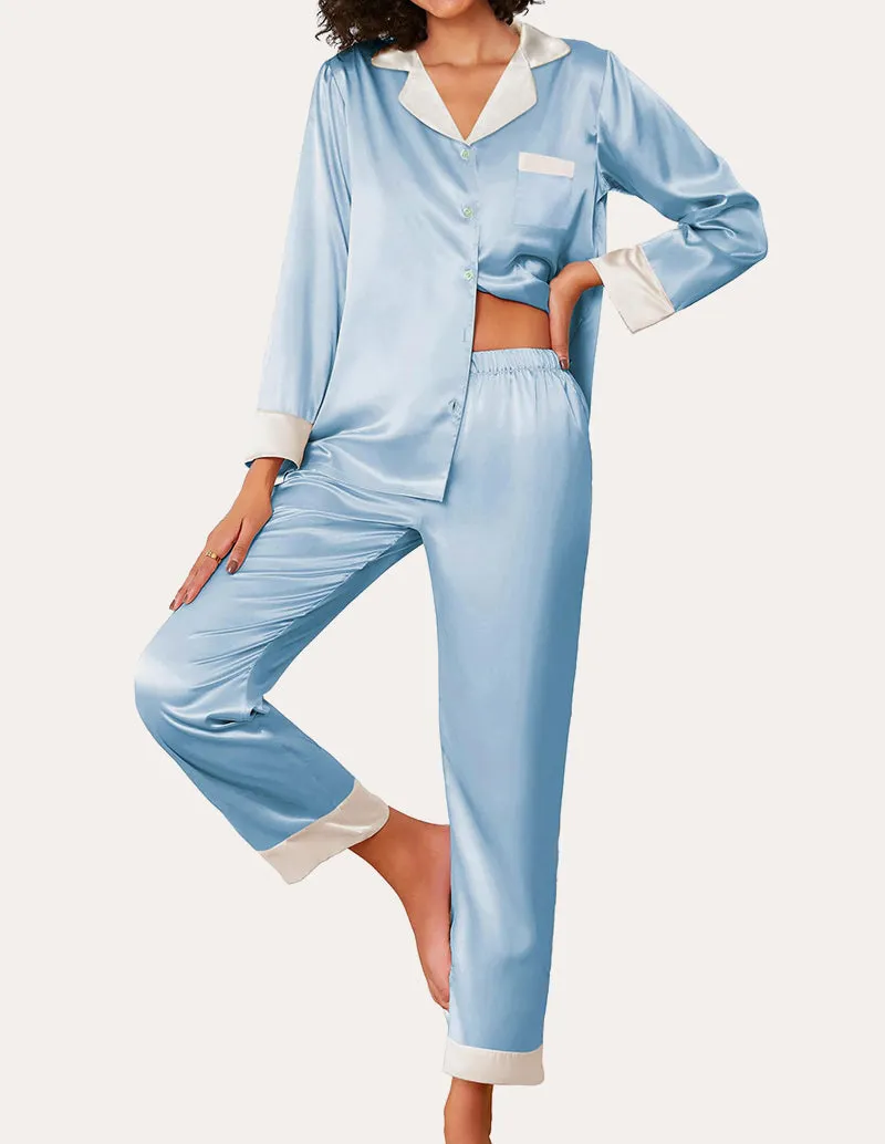 Comfort Silk Satin Pajama Set (US Only) sold by Ekouaer product image thumbnail 2