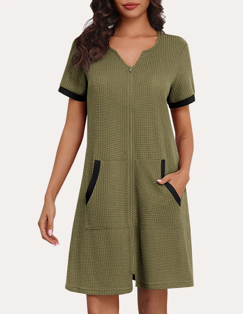 Comfy Waffle Zipper Nightgown (US Only) sold by Ekouaer product image thumbnail 3