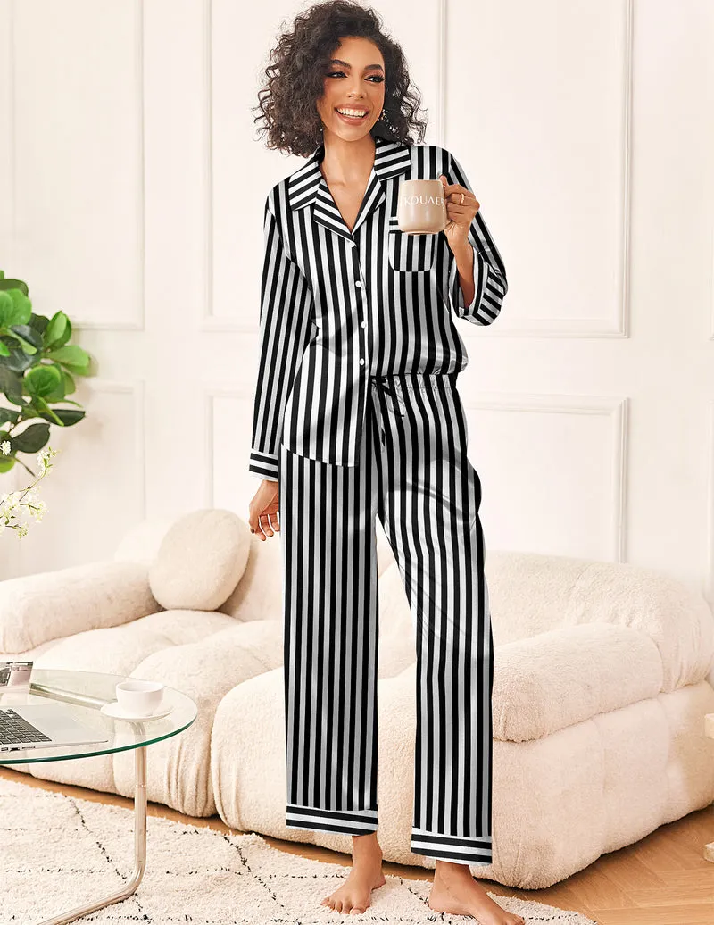 Comfy Silk Satin Pajama Set (US Only) sold by Ekouaer product image thumbnail 3