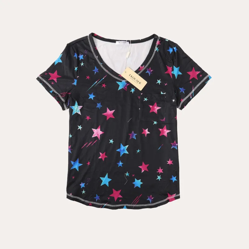 Ekouaer Star Printed T-Shirt made by Ekouaer