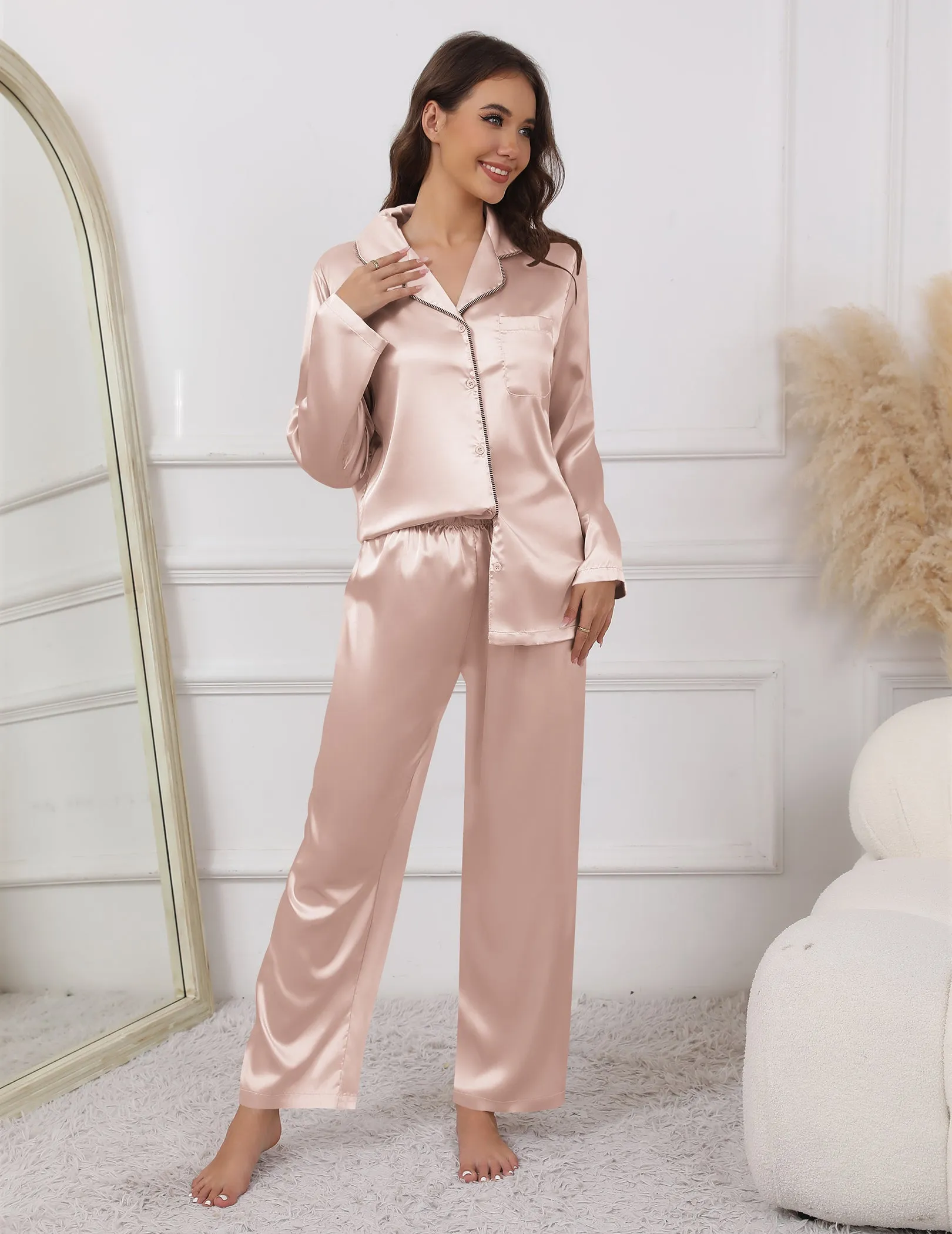 Comfy Satin 2-Piece Sleepwear (US Only) sold by Ekouaer product image thumbnail 2