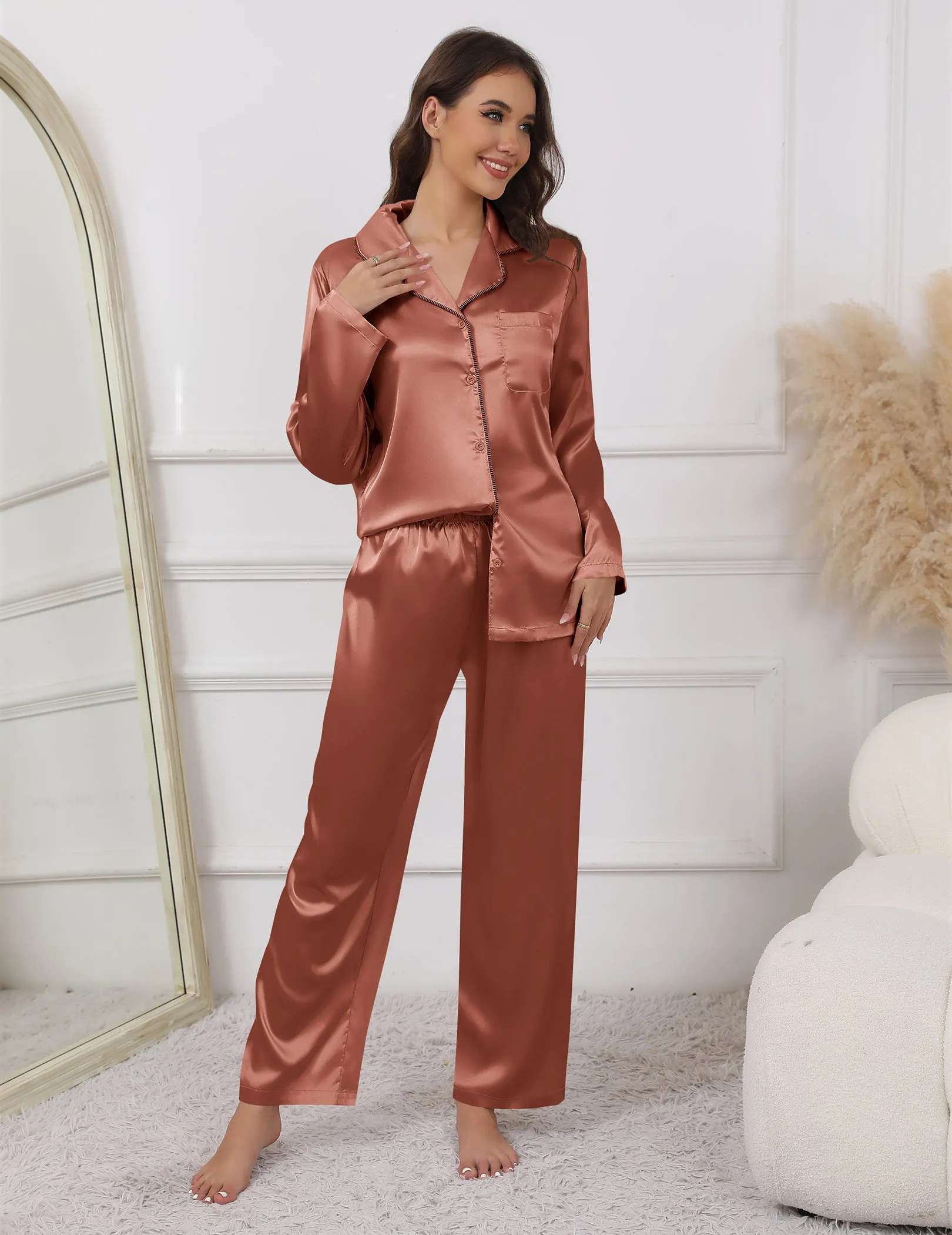 Comfy Satin 2-Piece Sleepwear (US Only) sold by Ekouaer product image thumbnail 5