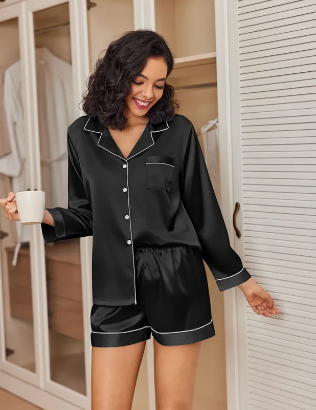 2 Piece Satin Button Down Loungewear (US Only) sold by Ekouaer