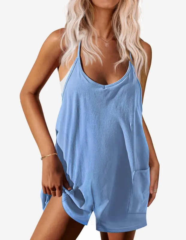 Casual Sleeveless Shorts Overalls Rompers (US Only) made by Ekouaer