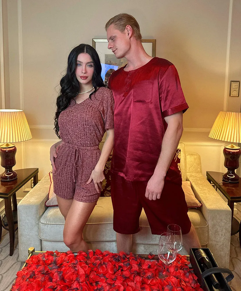 Ribbed Knit Short Sleeve Top and Shorts Set (US Only) sold by Ekouaer product image thumbnail 5