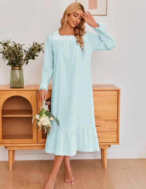 Ekouaer Victorian Lace Trim Nightdress (US Only) sold by Ekouaer