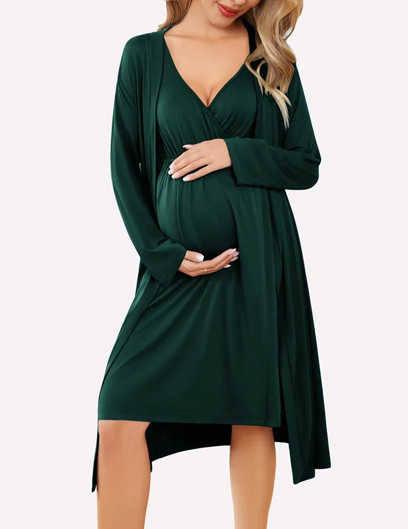 Nursing Nightgown and Robe Set (US Only) sold by Ekouaer product image thumbnail 5