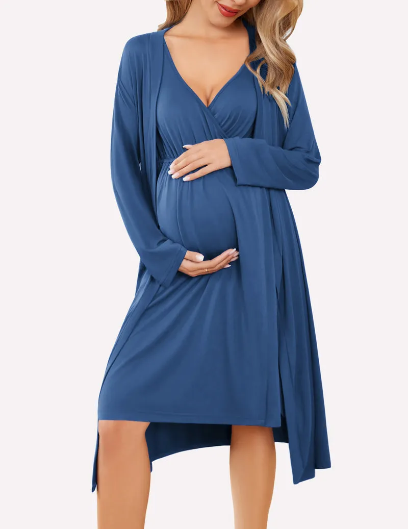 Nursing Nightgown and Robe Set (US Only) sold by Ekouaer product image thumbnail 2