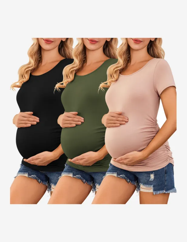 Casual 3 Packs Maternity T-Shirts (US Only) made by Ekouaer