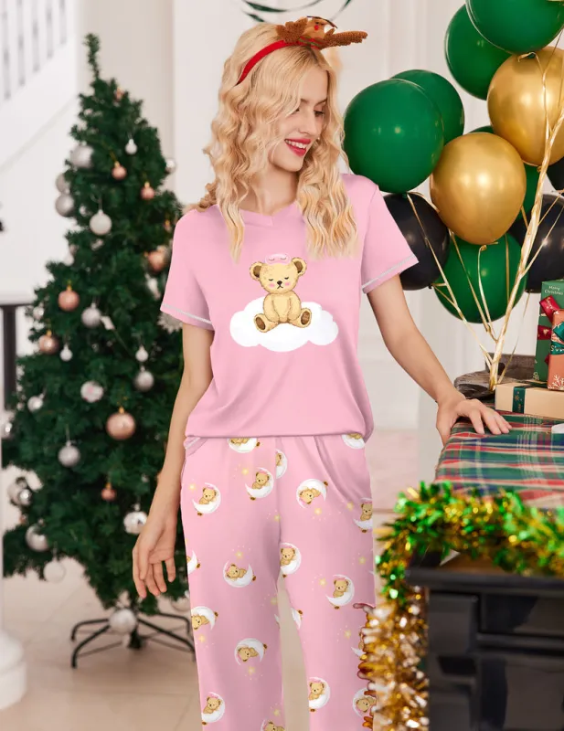 Short Sleeve Top with Capri Pants Set (US Only) made by Ekouaer