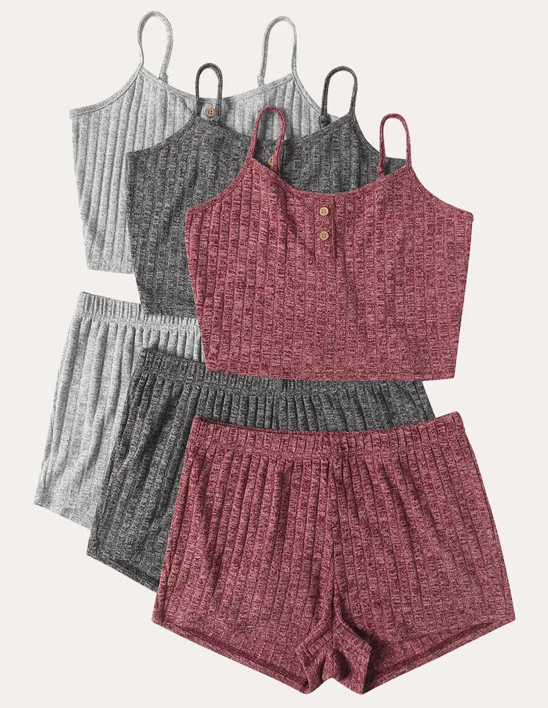 3-Pack Ribbed Cami Pajama Sets (US Only) sold by Ekouaer
