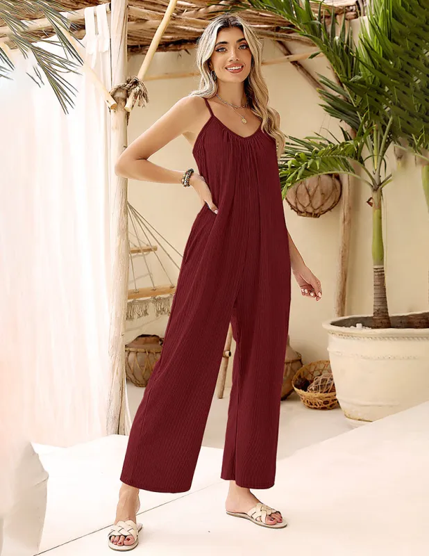 Stretchy Ribbed Strap Jumpsuit (US Only) made by Ekouaer