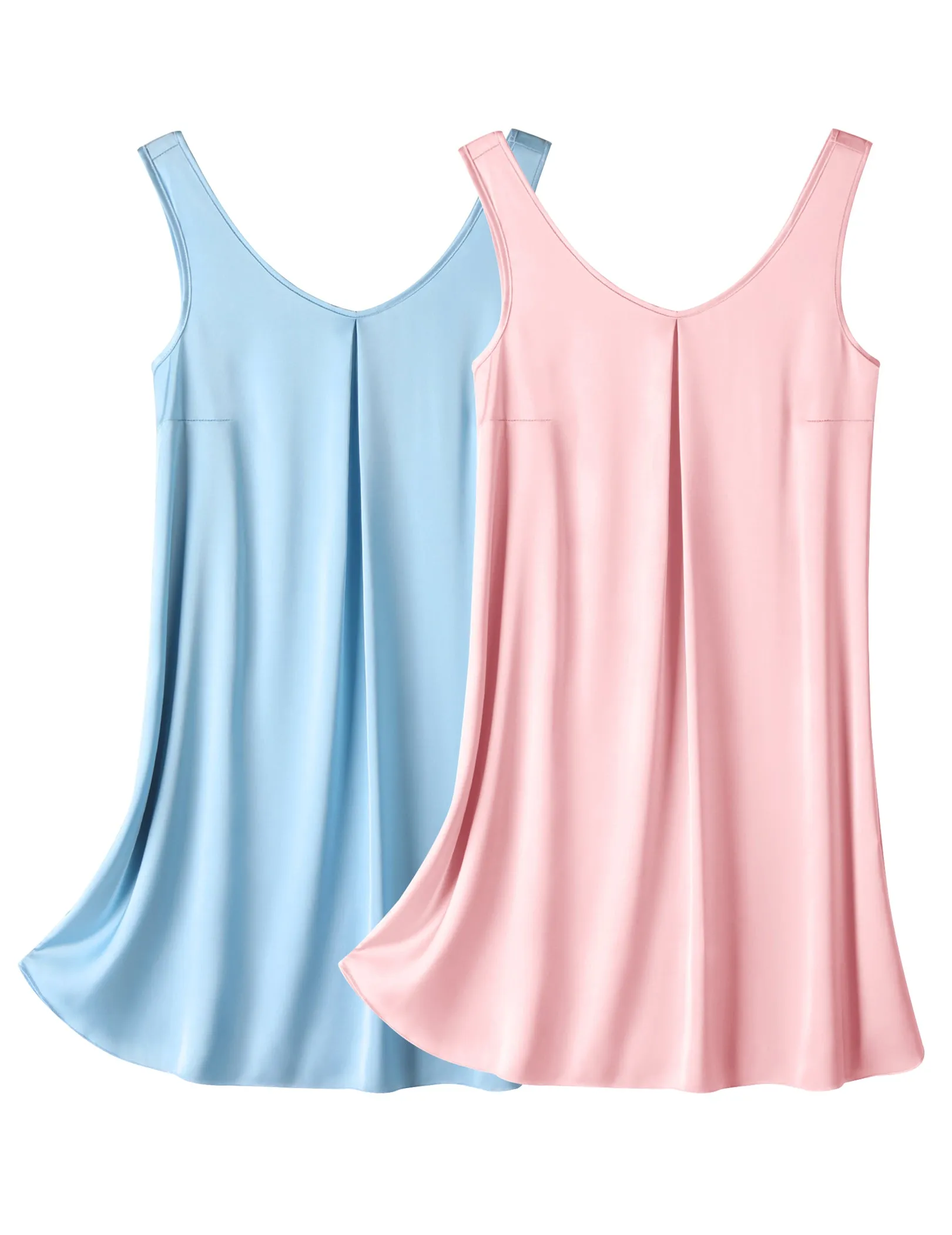 Satin Silk Sleeveless Nightshirt 2 Pack (US Only) sold by Ekouaer product image thumbnail 5