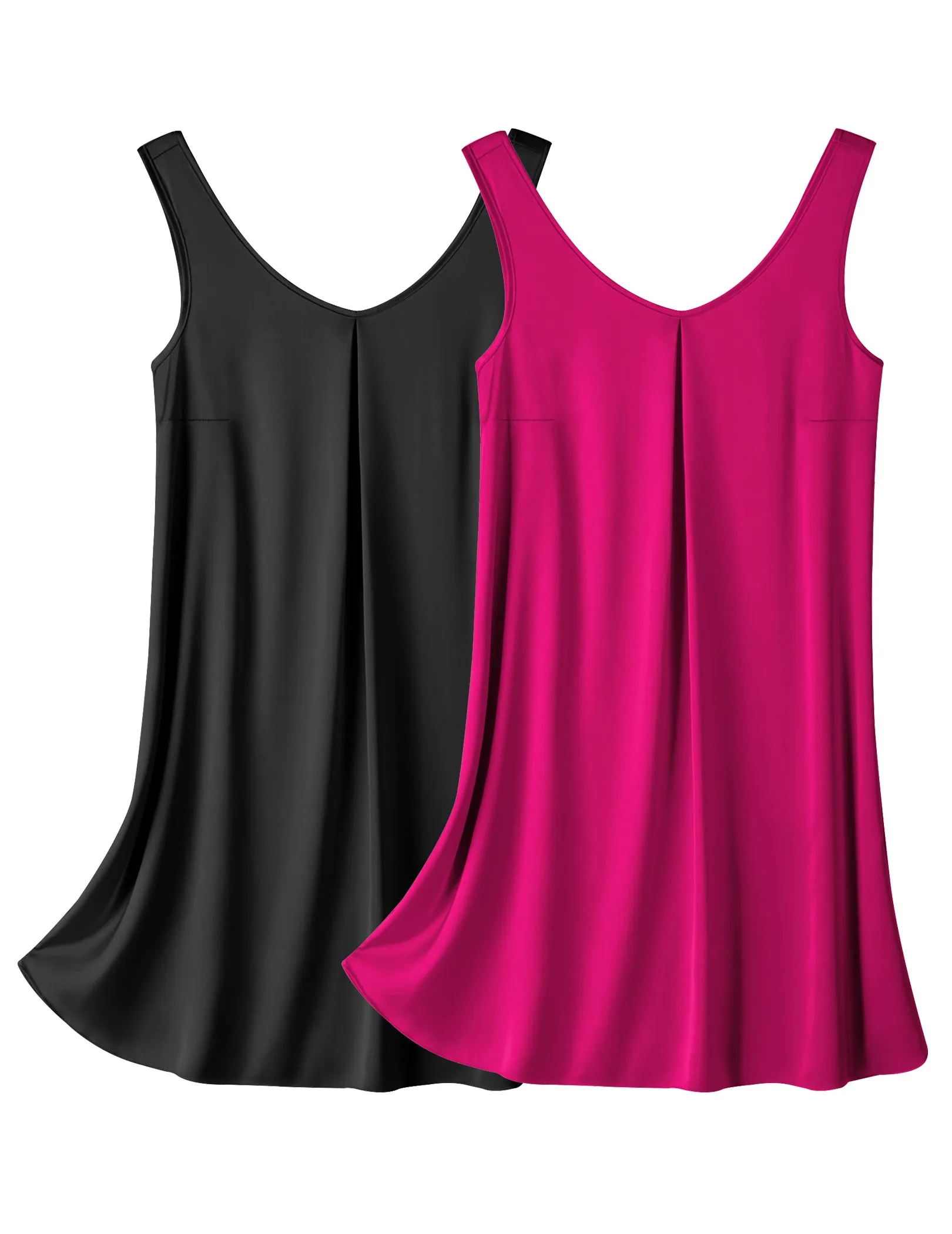Satin Silk Sleeveless Nightshirt 2 Pack (US Only) sold by Ekouaer product image thumbnail 2