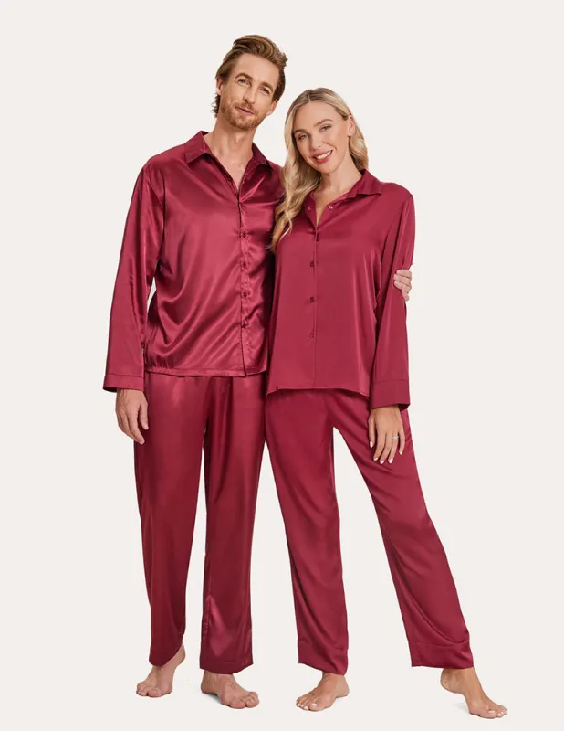 Ekouaer Silk Satin Matching Couples Pajamas Set (US Only) sold by Ekouaer