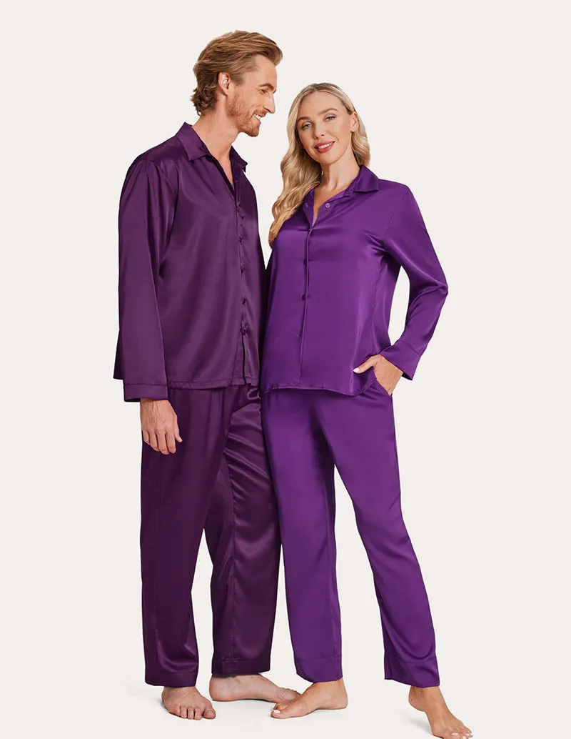 Ekouaer Silk Satin Matching Couples Pajamas Set (US Only) sold by Ekouaer product image thumbnail 3