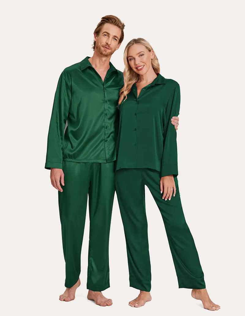 Ekouaer Silk Satin Matching Couples Pajamas Set (US Only) sold by Ekouaer product image thumbnail 5