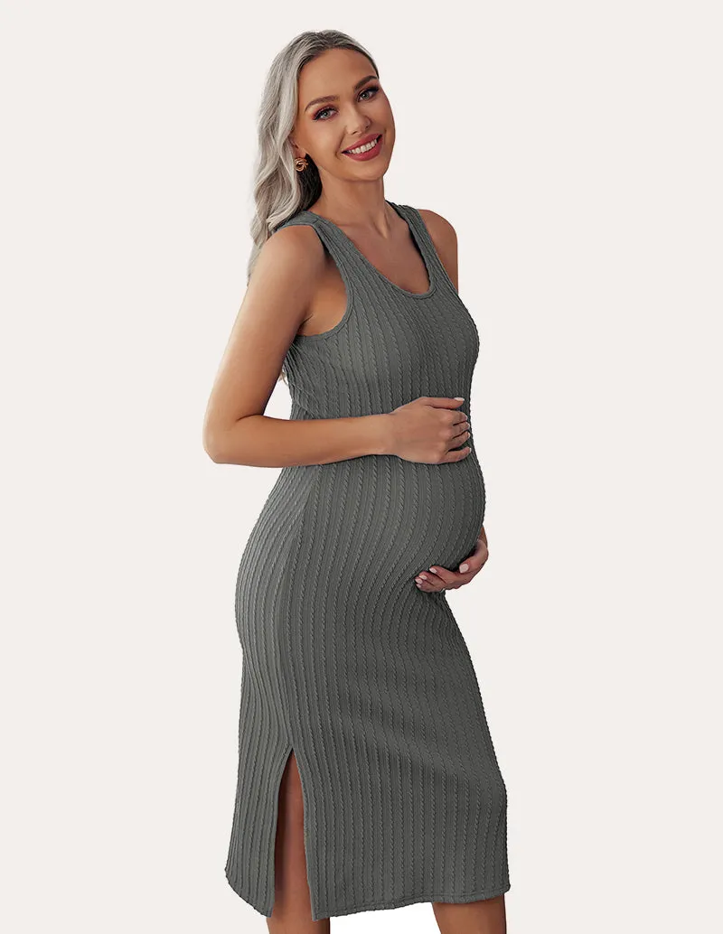 Ekouaer Rib Knit Maternity Dress (US Only) sold by Ekouaer product image thumbnail 4