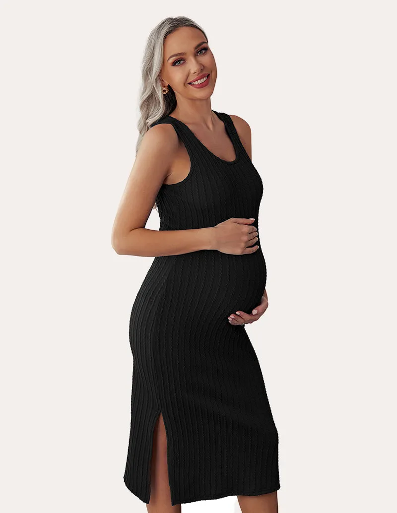 Ekouaer Rib Knit Maternity Dress (US Only) sold by Ekouaer