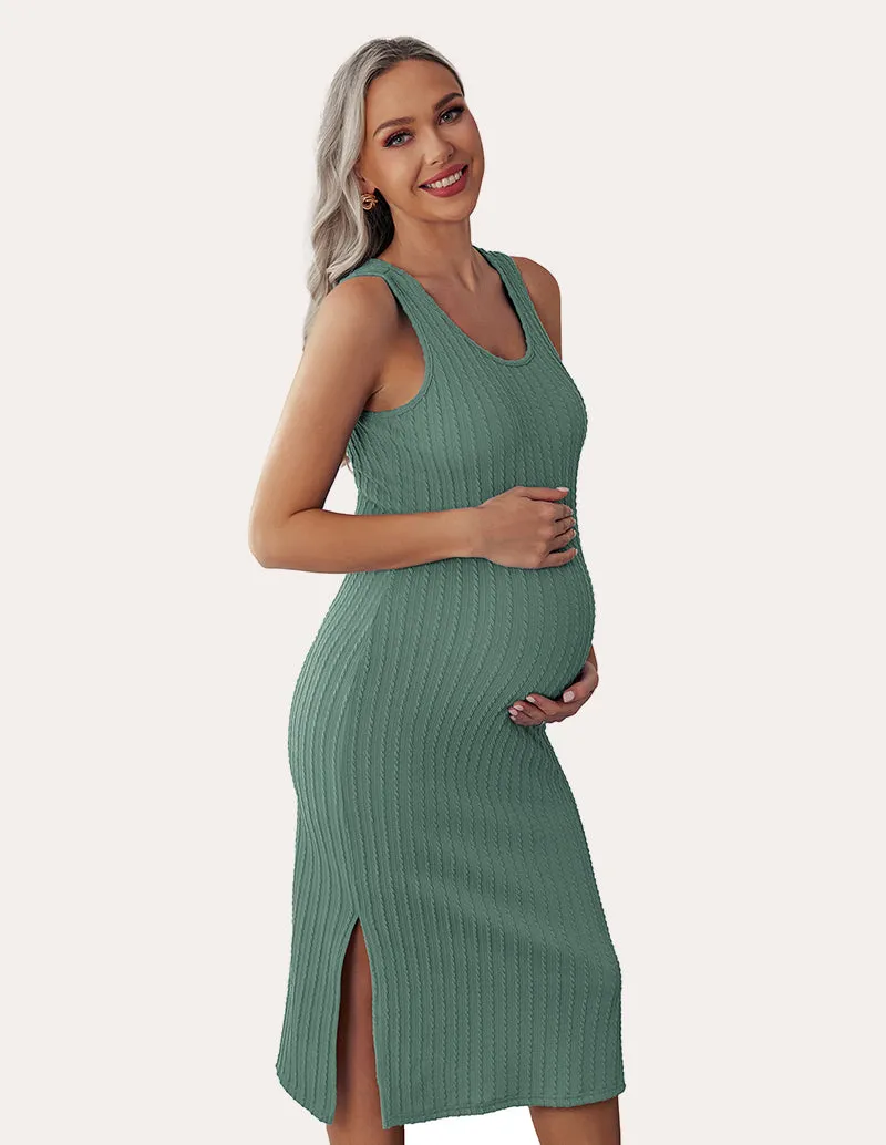 Ekouaer Rib Knit Maternity Dress (US Only) sold by Ekouaer product image thumbnail 5