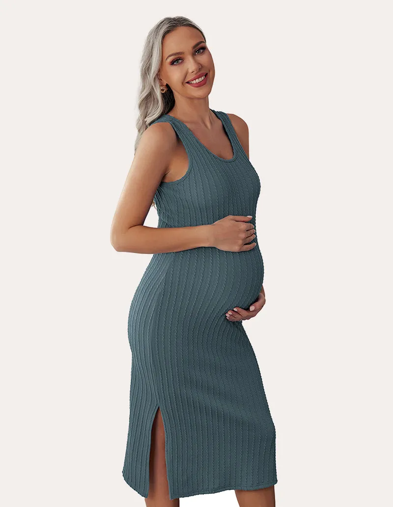 Ekouaer Rib Knit Maternity Dress (US Only) sold by Ekouaer product image thumbnail 2