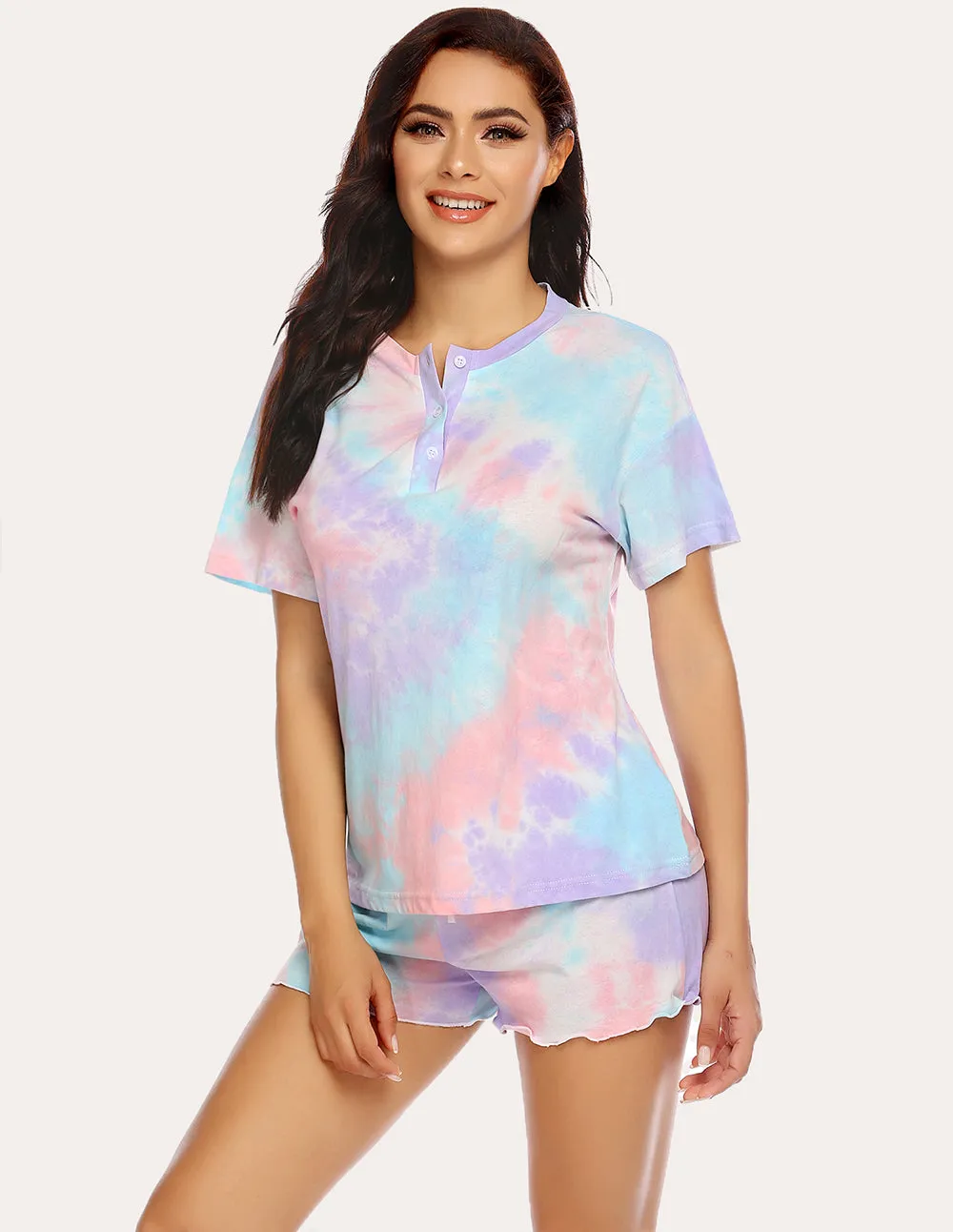Ekouaer Tie Dye Pajamas Set (US Only) sold by Ekouaer product image thumbnail 2