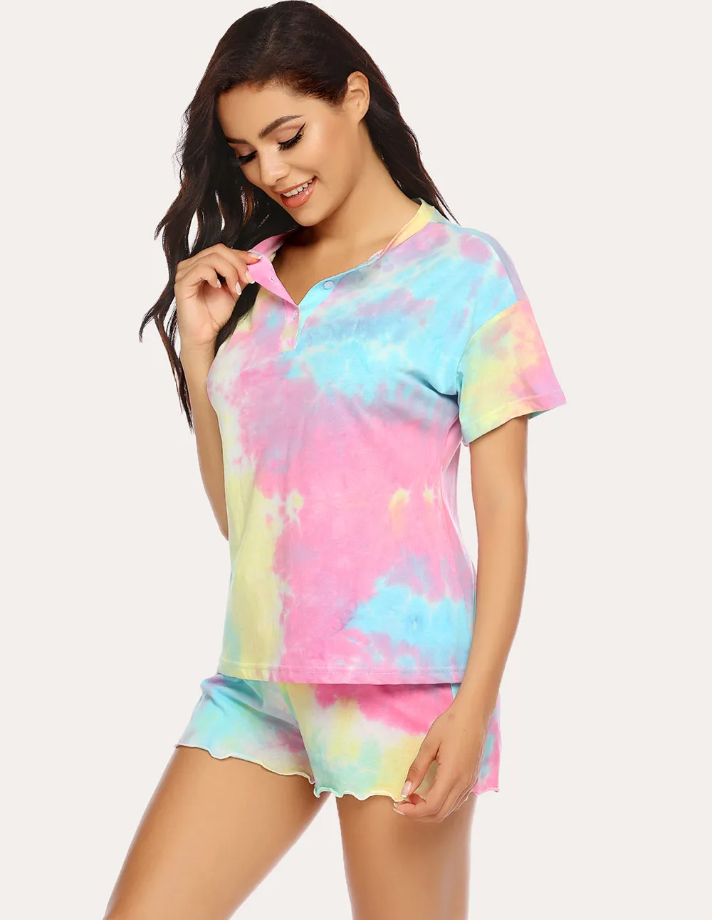 Ekouaer Tie Dye Pajamas Set (US Only) sold by Ekouaer product image thumbnail 4
