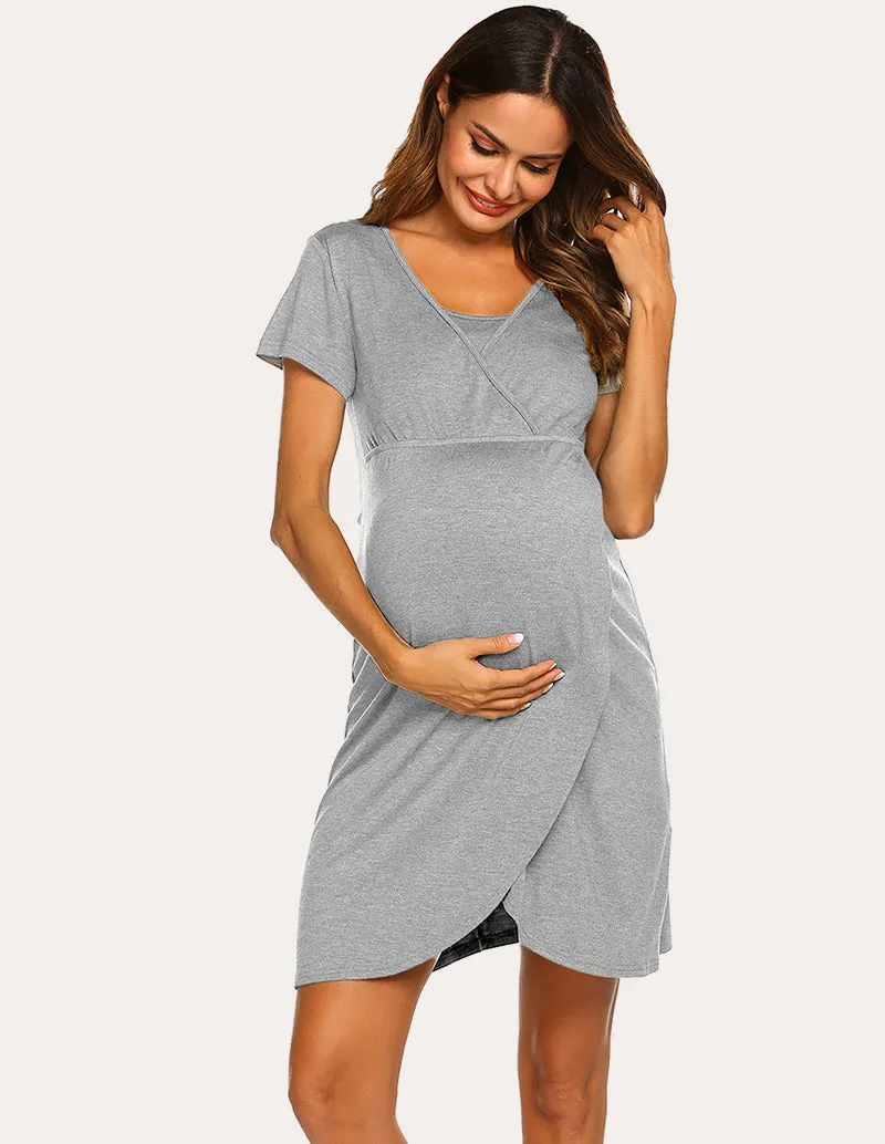 Ekouaer Nightgown Short Sleeve Nursing Dress (US Only) sold by Ekouaer product image thumbnail 5