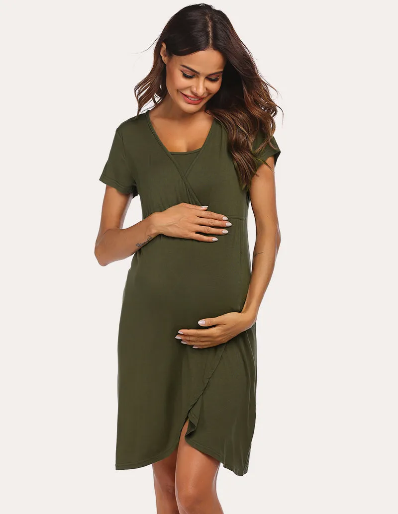 Ekouaer Nightgown Short Sleeve Nursing Dress (US Only) sold by Ekouaer product image thumbnail 2