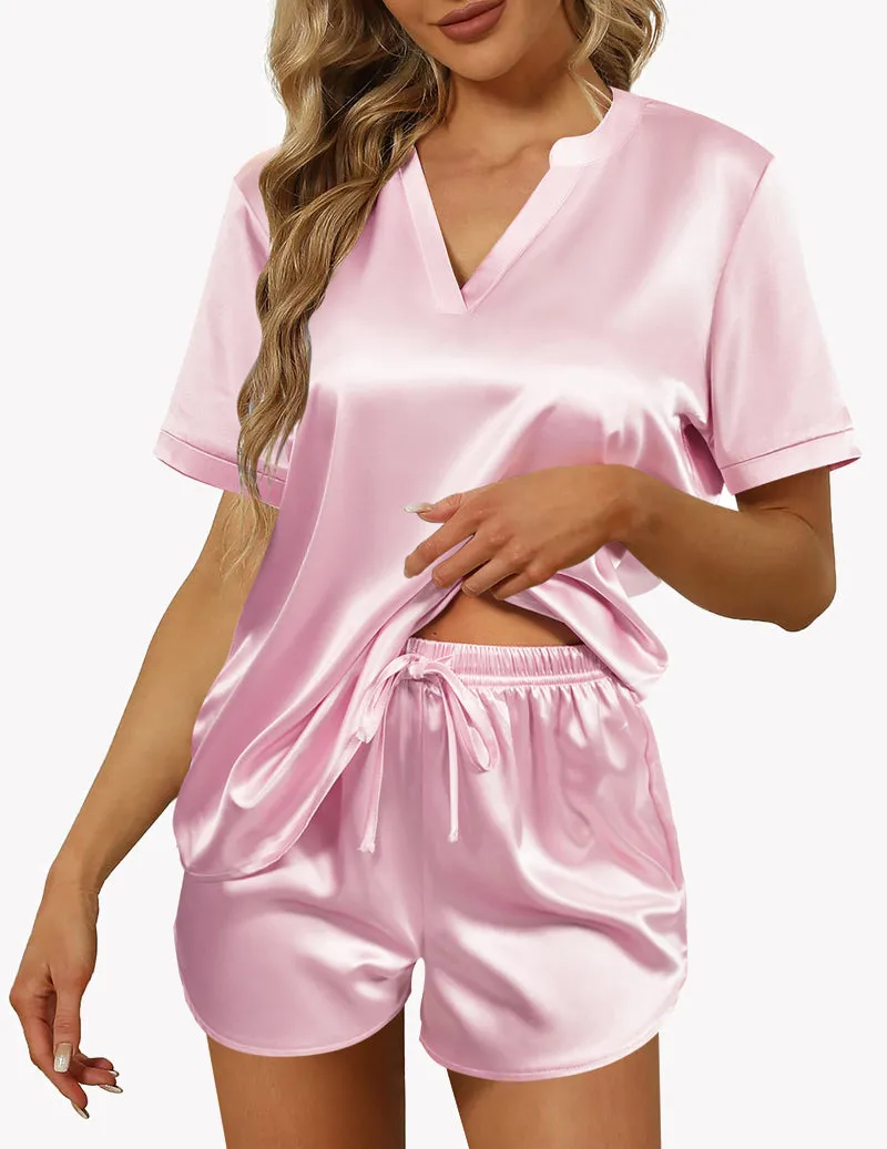 Ekouaer Teddy Silk Short Sleeve Pajama Sets (US Only) sold by Ekouaer product image thumbnail 5