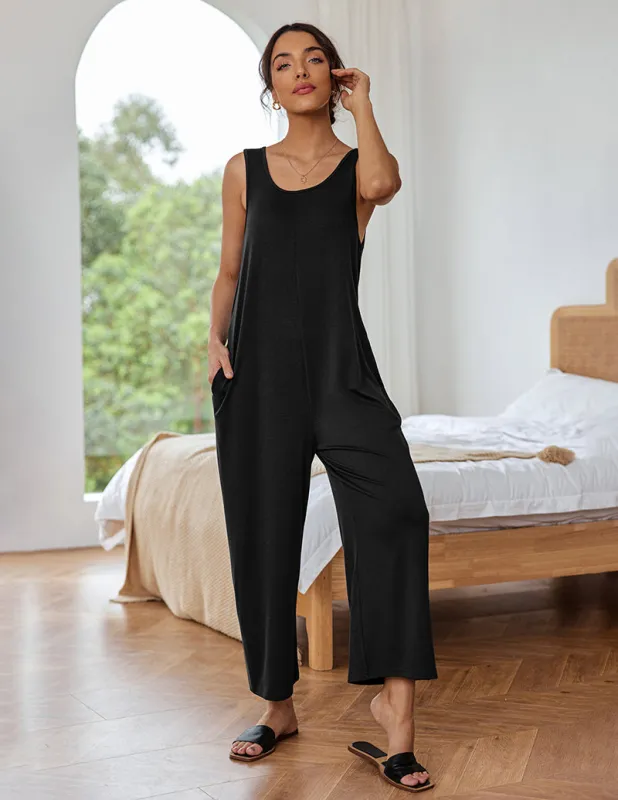 Ekouaer Casual Sleeveless Loose Jumpsuits (US Only) made by Ekouaer