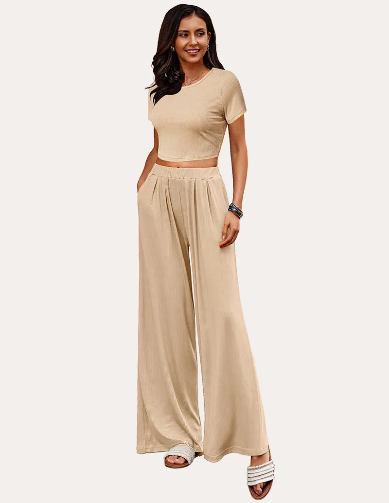 Ekouaer Ribbed Lounge Set 2 Piece Pajama Sets (US Only) sold by Ekouaer product image thumbnail 3