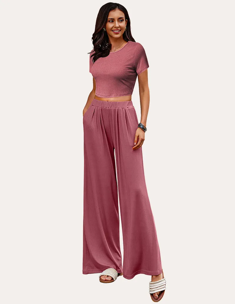 Ekouaer Ribbed Lounge Set 2 Piece Pajama Sets (US Only) sold by Ekouaer product image thumbnail 2