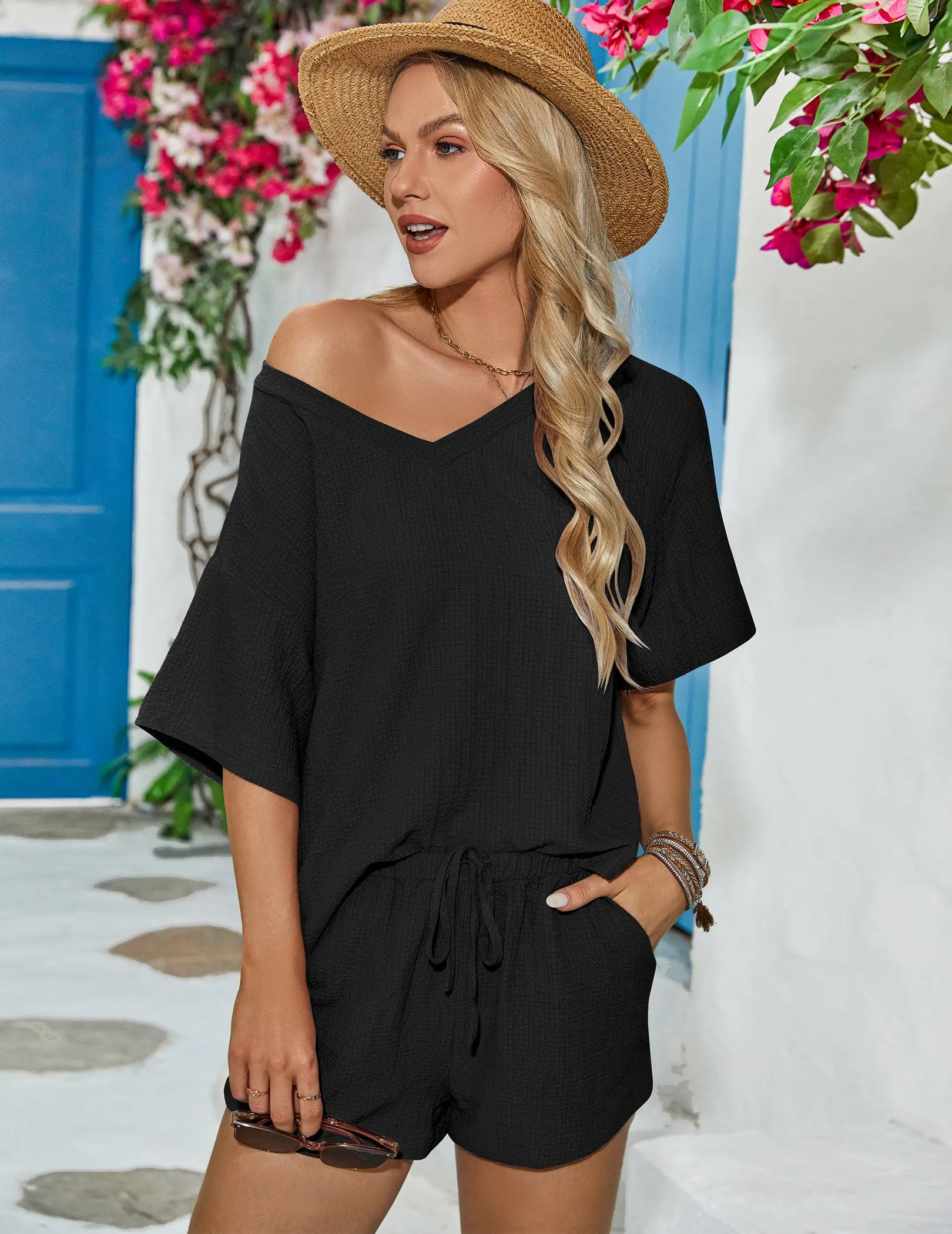 Ekouaer Comfy Casual Beach T-shirt Set (US Only) sold by Ekouaer product image thumbnail 4