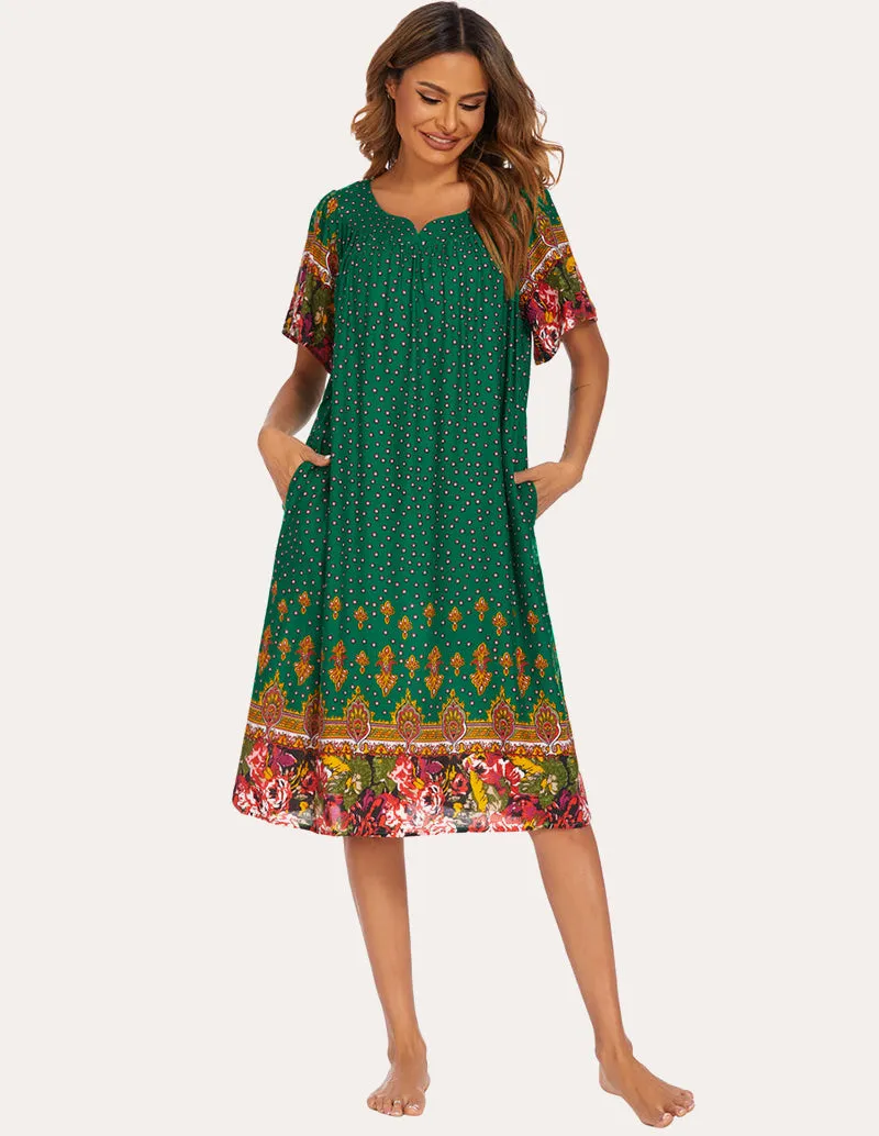 Ekouaer Floral Print Nightgown with Pockets (US Only) sold by Ekouaer product image thumbnail 3
